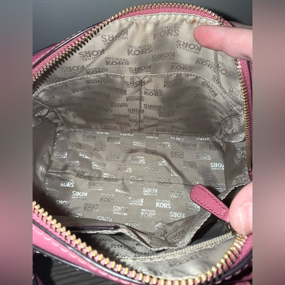 Michael Kors Pink Saffiano Leather Top Handle Bag with Charm - Picture 12 of 13